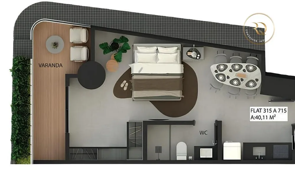 Flat/Apart Hotel, 1 quarto, 20 m² - Foto 1