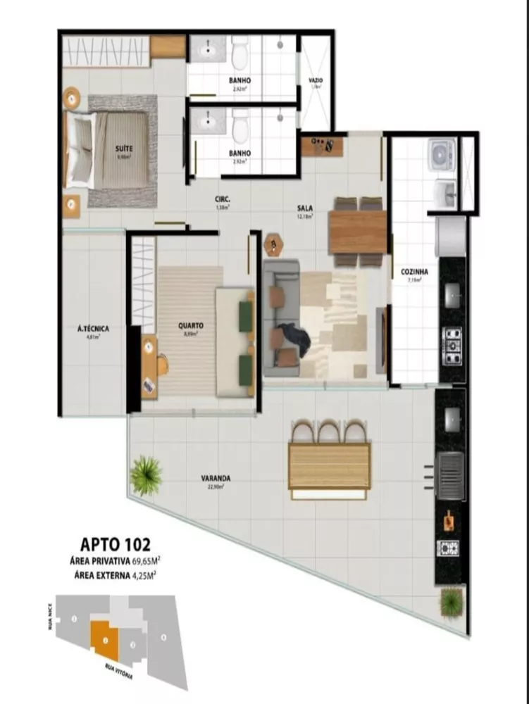 Apartamento, 3 quartos, 85 m² - Foto 3