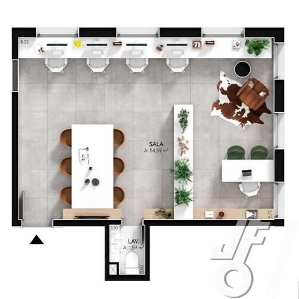 Sala-Conjunto, 54 m² - Foto 3