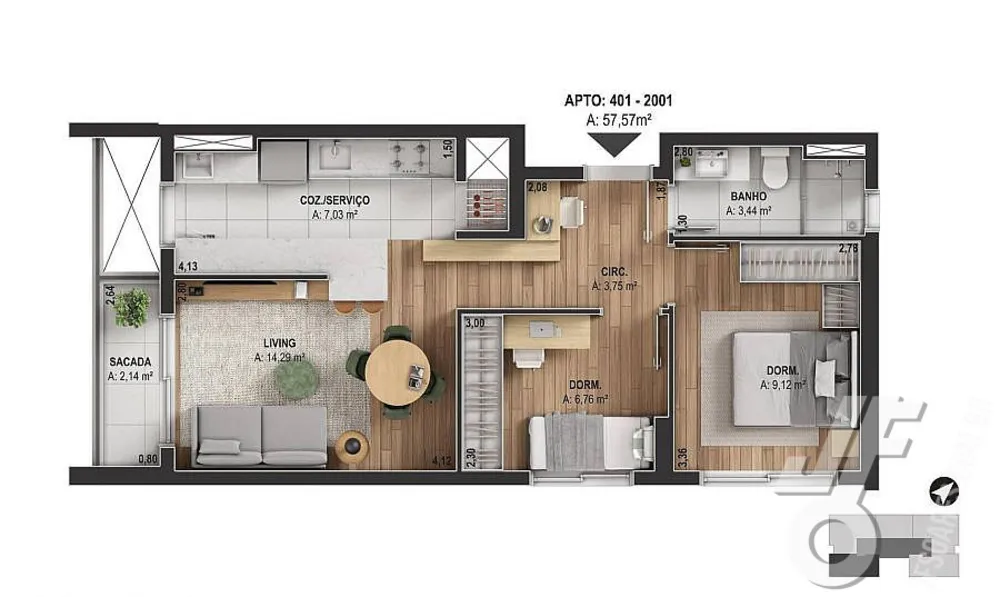 Apartamento, 2 quartos, 66 m² - Foto 8