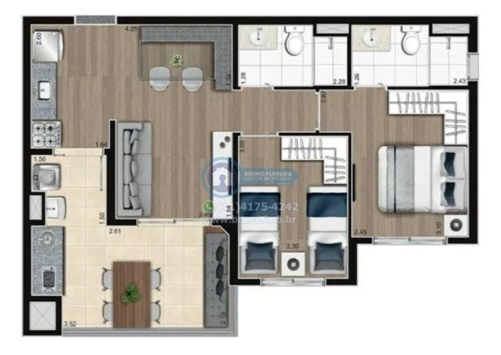 Apartamento, 2 quartos, 56 m² - Foto 6