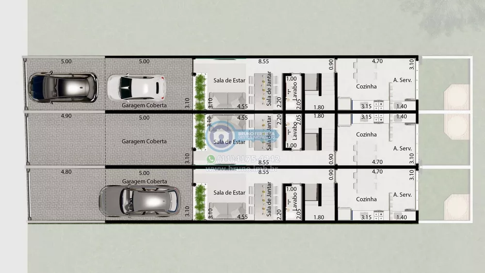 Sobrado, 3 quartos, 140 m² - Foto 3