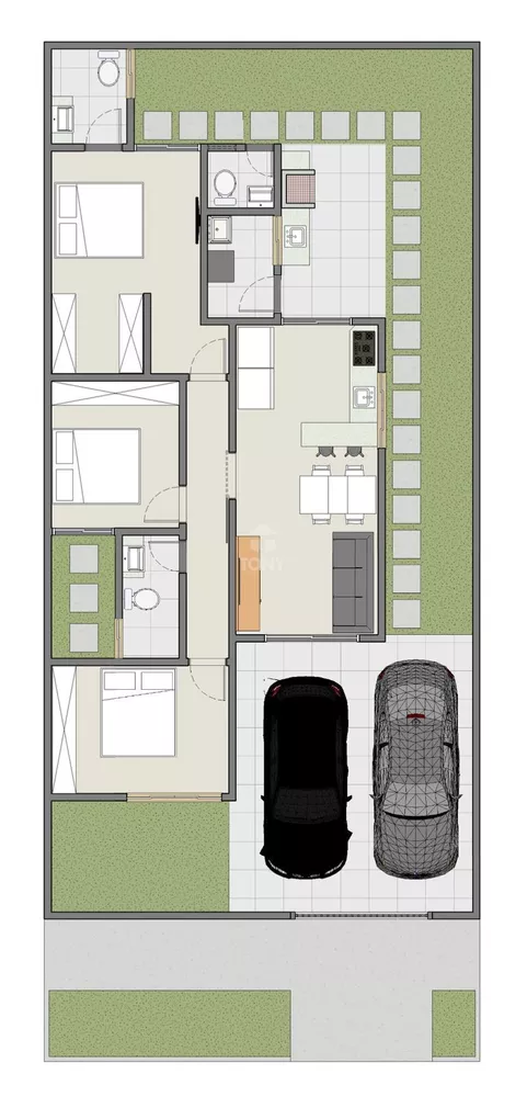 Casa, 3 quartos, 100 m² - Foto 2