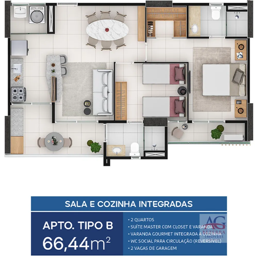 Apartamento, 2 quartos, 66 m² - Foto 6