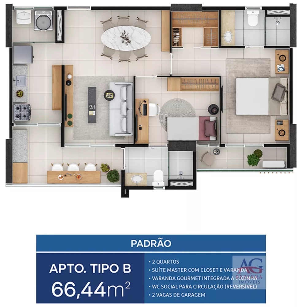 Apartamento, 2 quartos, 66 m² - Foto 4