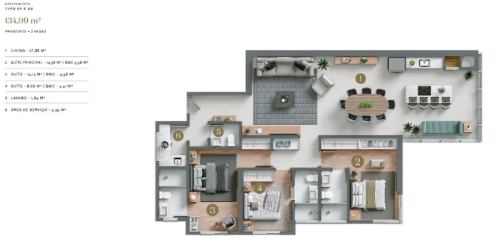 Apartamento, 3 quartos, 135 m² - Foto 11