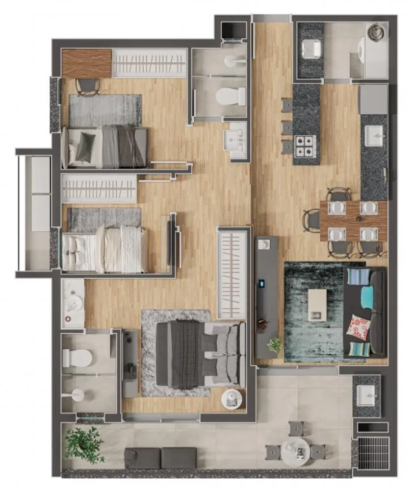 Apartamento, 3 quartos, 77 m² - Foto 9