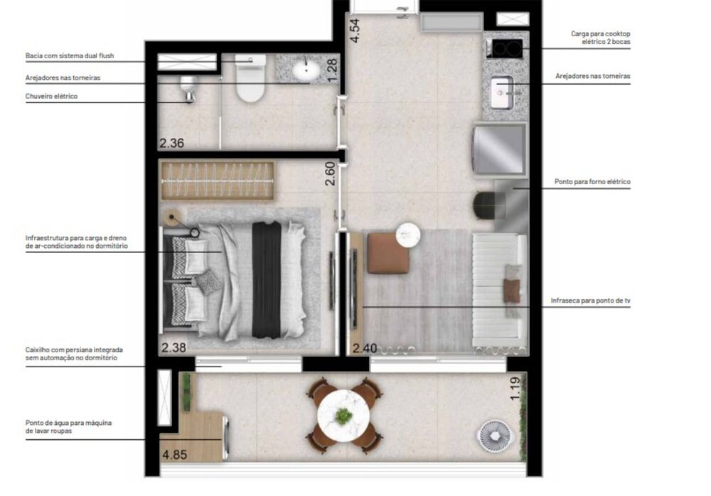 Apartamento, 1 quarto, 31 m² - Foto 2