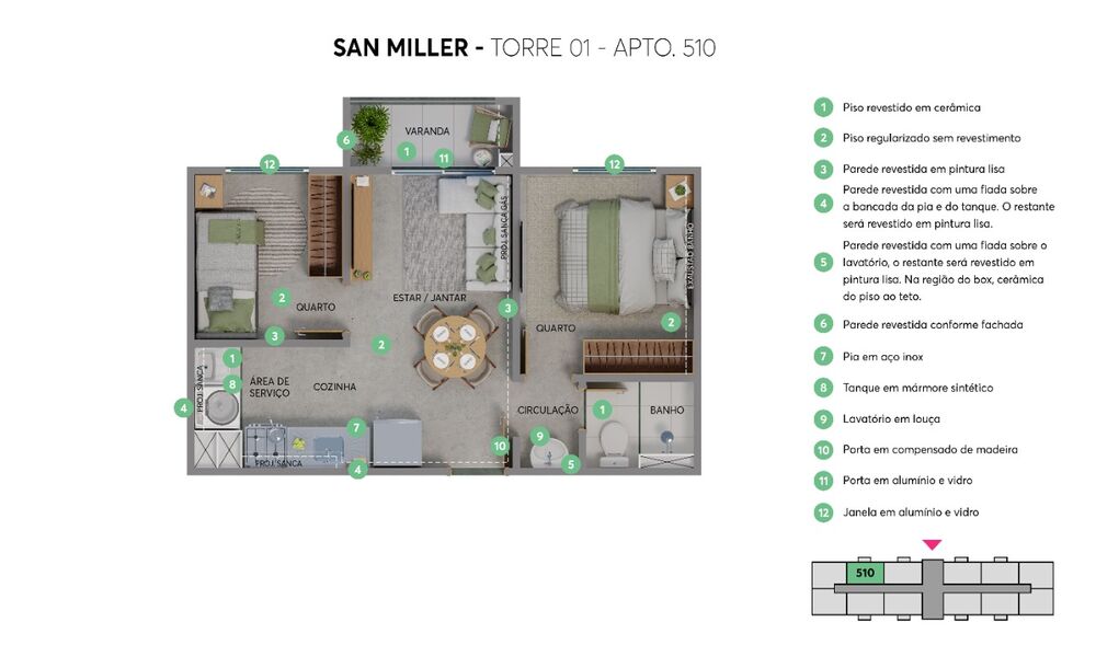 Apartamento, 2 quartos, 32 m² - Foto 6