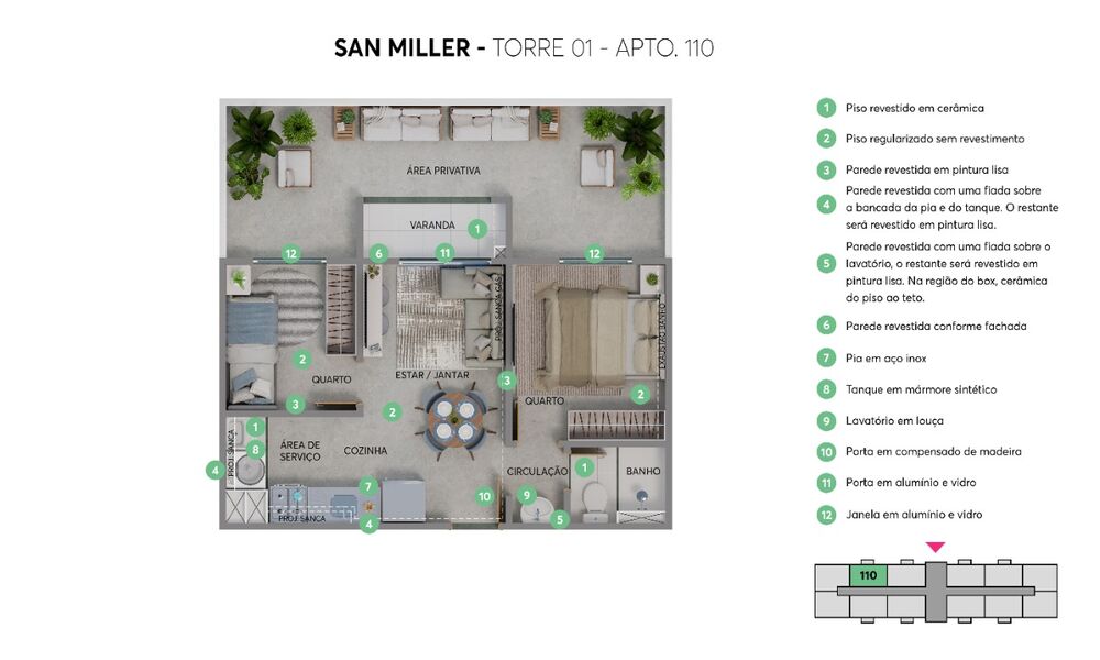 Apartamento, 2 quartos, 32 m² - Foto 3