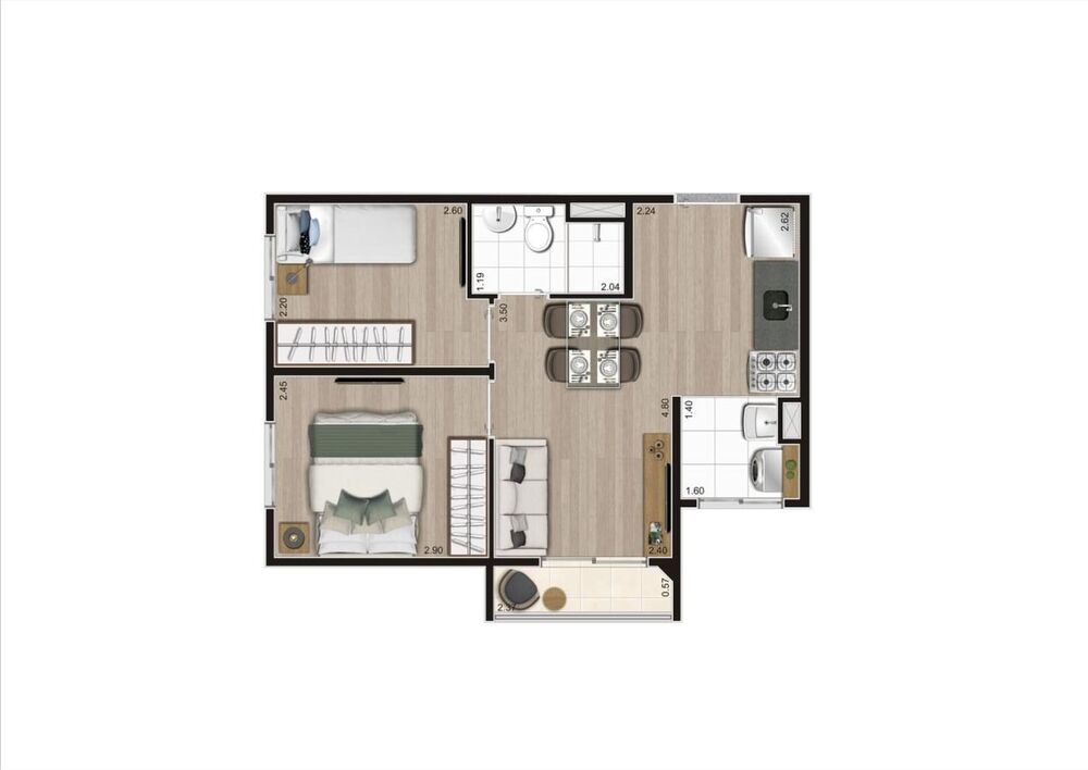 Apartamento, 2 quartos, 37 m² - Foto 18