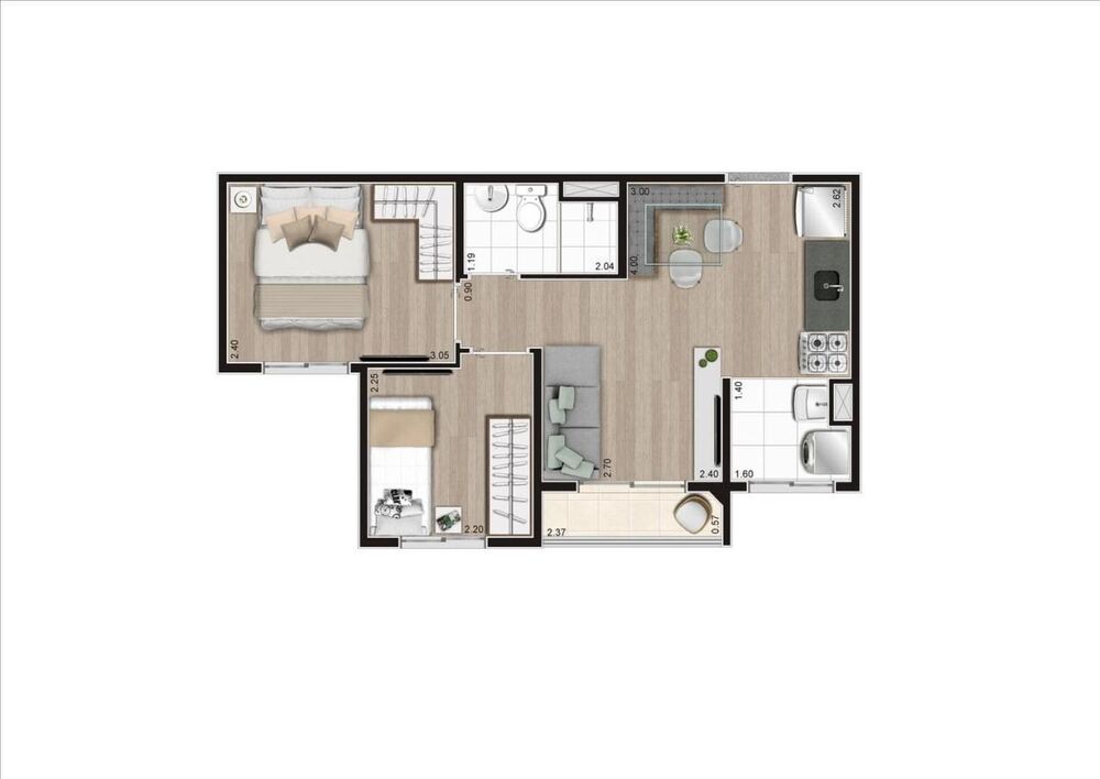 Apartamento, 2 quartos, 37 m² - Foto 2