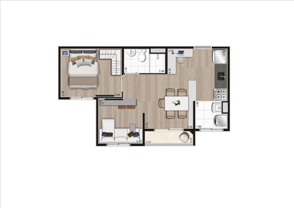 Apartamento, 2 quartos, 37 m² - Foto 3