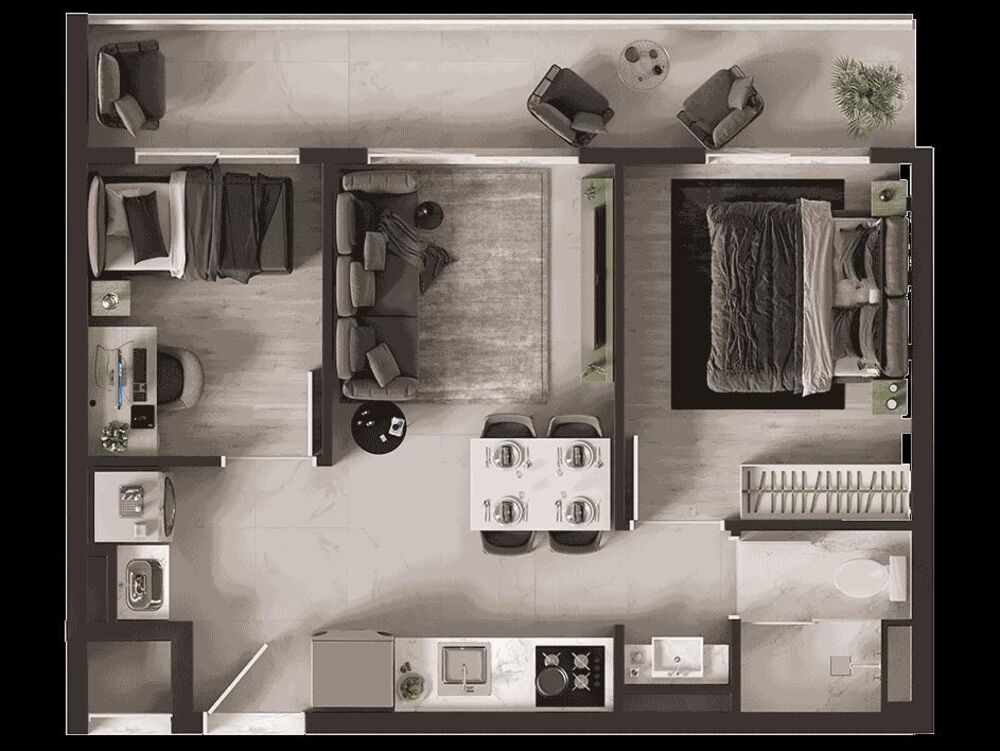 Apartamento, 2 quartos, 43 m² - Foto 2