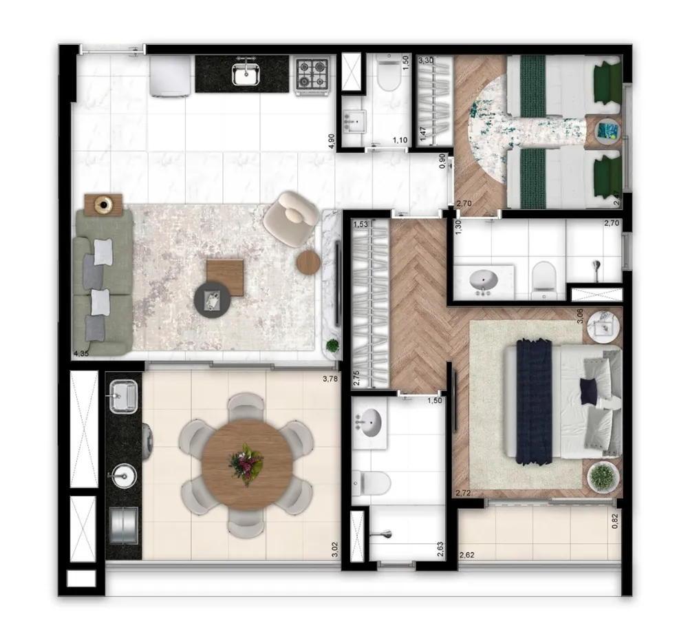 Apartamento, 1 quarto, 48 m² - Foto 14