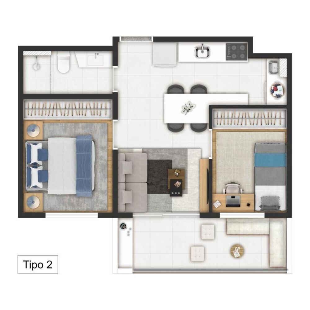 Apartamento, 2 quartos, 40 m² - Foto 4