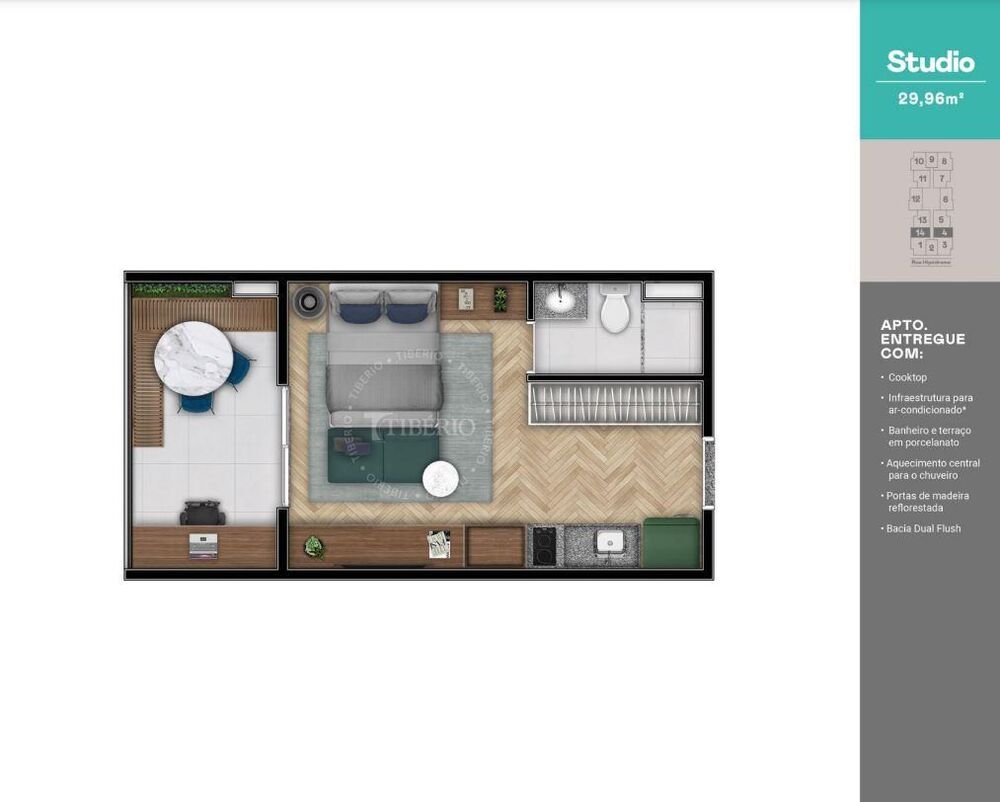 Apartamento, 1 quarto, 25 m² - Foto 1