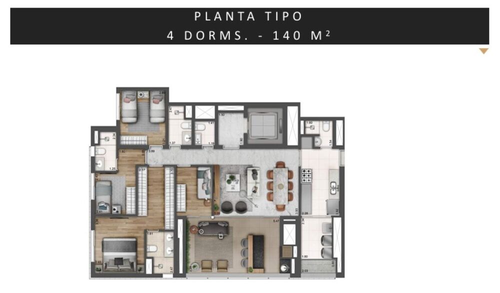 Apartamento, 3 quartos, 141 m² - Foto 2