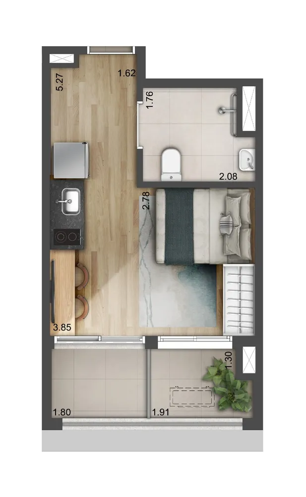 Apartamento, 1 quarto, 27 m² - Foto 8