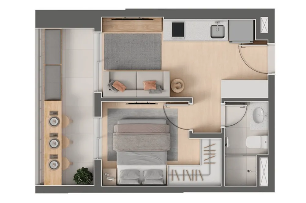 Apartamento, 1 quarto, 33 m² - Foto 10