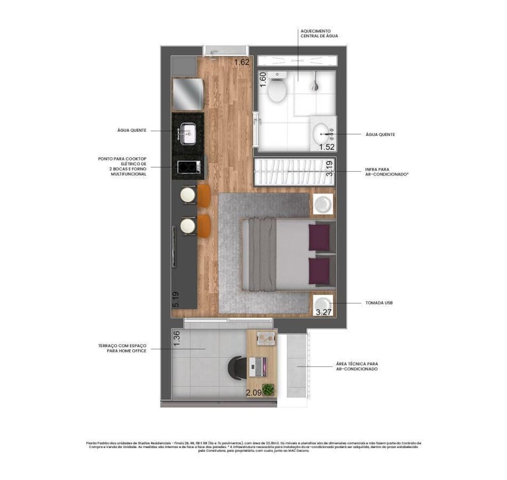 Apartamento, 1 quarto, 24 m² - Foto 2
