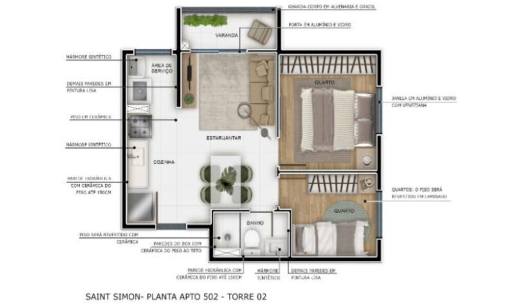 Apartamento, 2 quartos, 38 m² - Foto 2