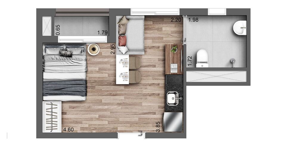 Apartamento, 1 quarto, 27 m² - Foto 3