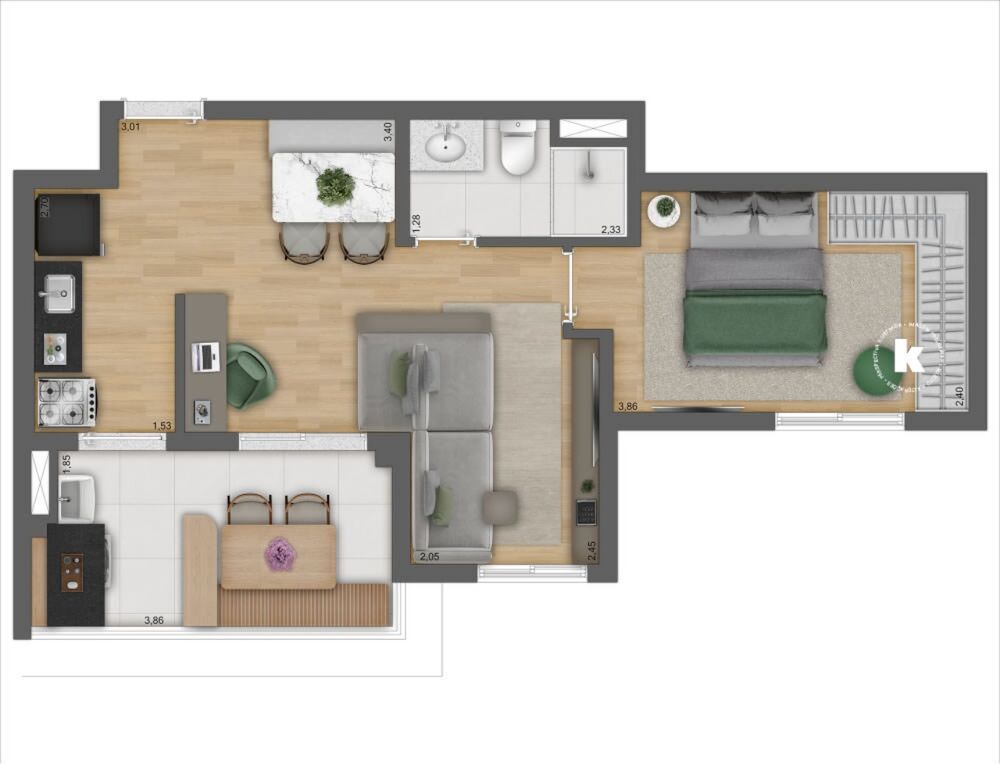 Apartamento, 2 quartos, 45 m² - Foto 4