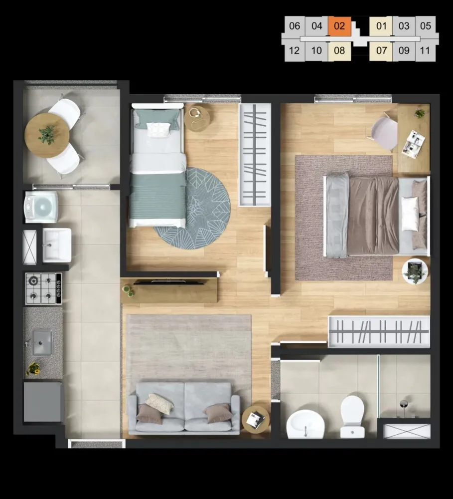 Apartamento, 2 quartos, 35 m² - Foto 14