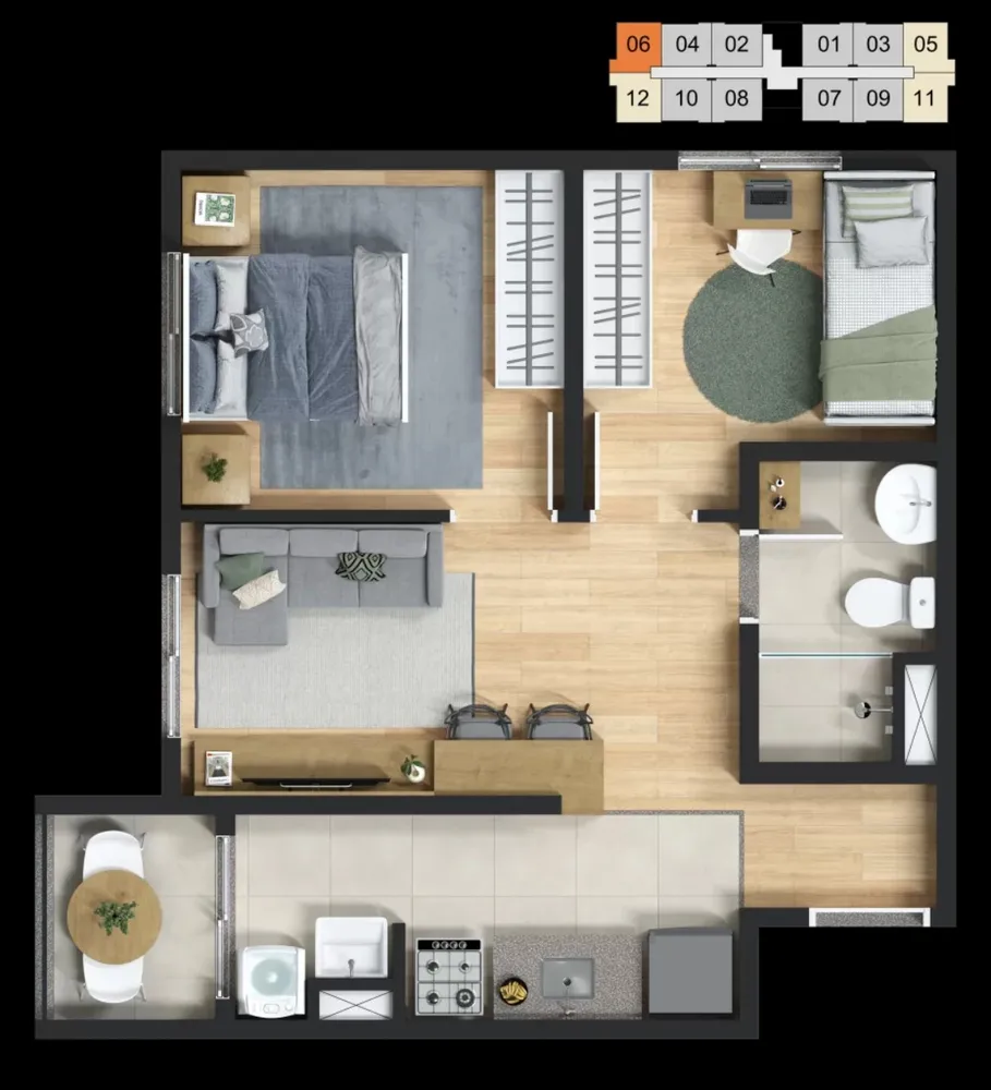 Apartamento, 2 quartos, 35 m² - Foto 7