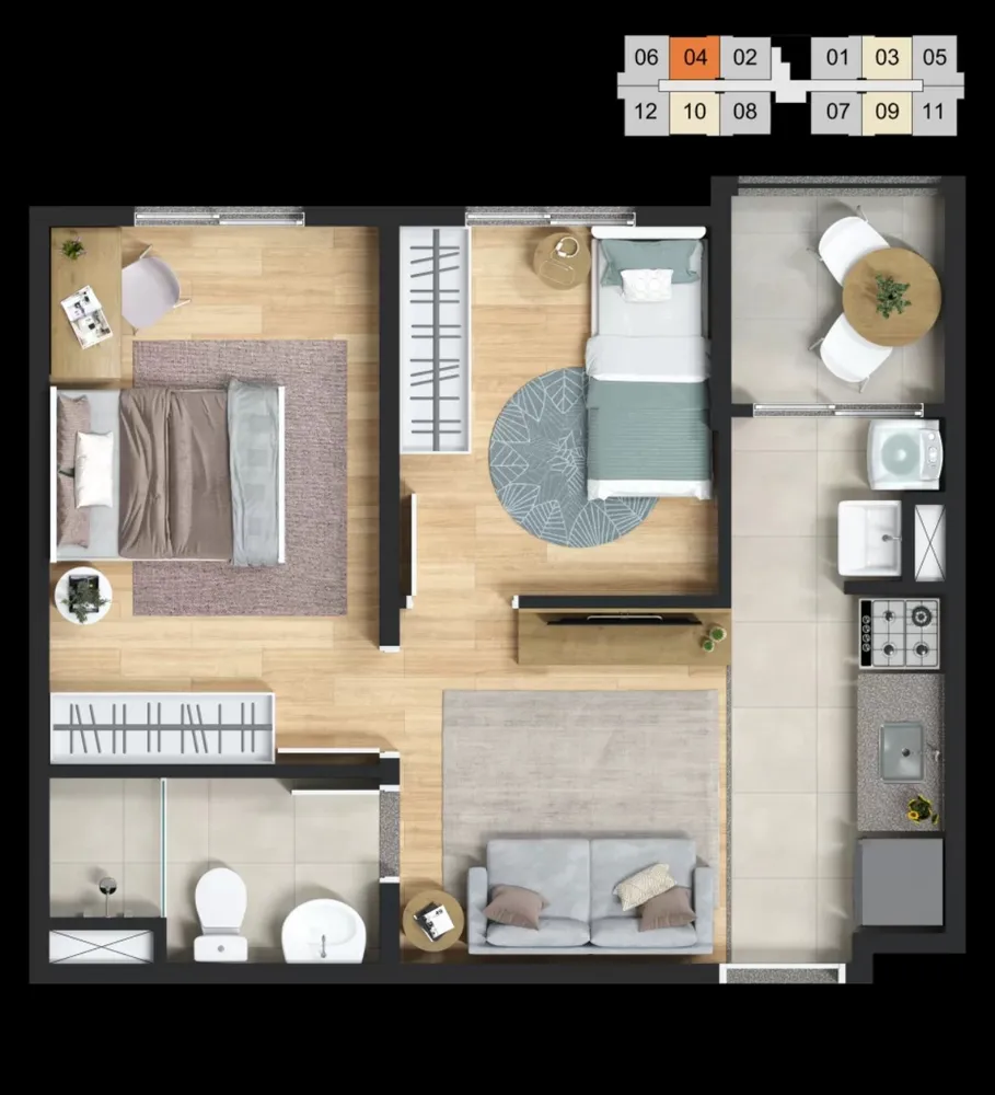 Apartamento, 2 quartos, 35 m² - Foto 15