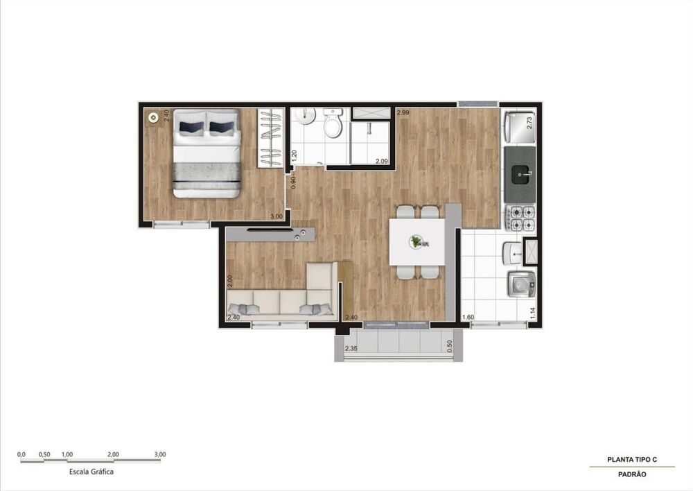 Apartamento, 1 quarto, 29 m² - Foto 2