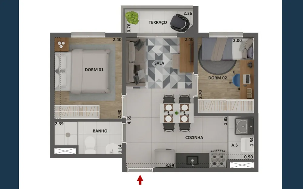 Apartamento, 1 quarto, 34 m² - Foto 14