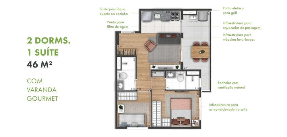 Apartamento, 2 quartos, 36 m² - Foto 45