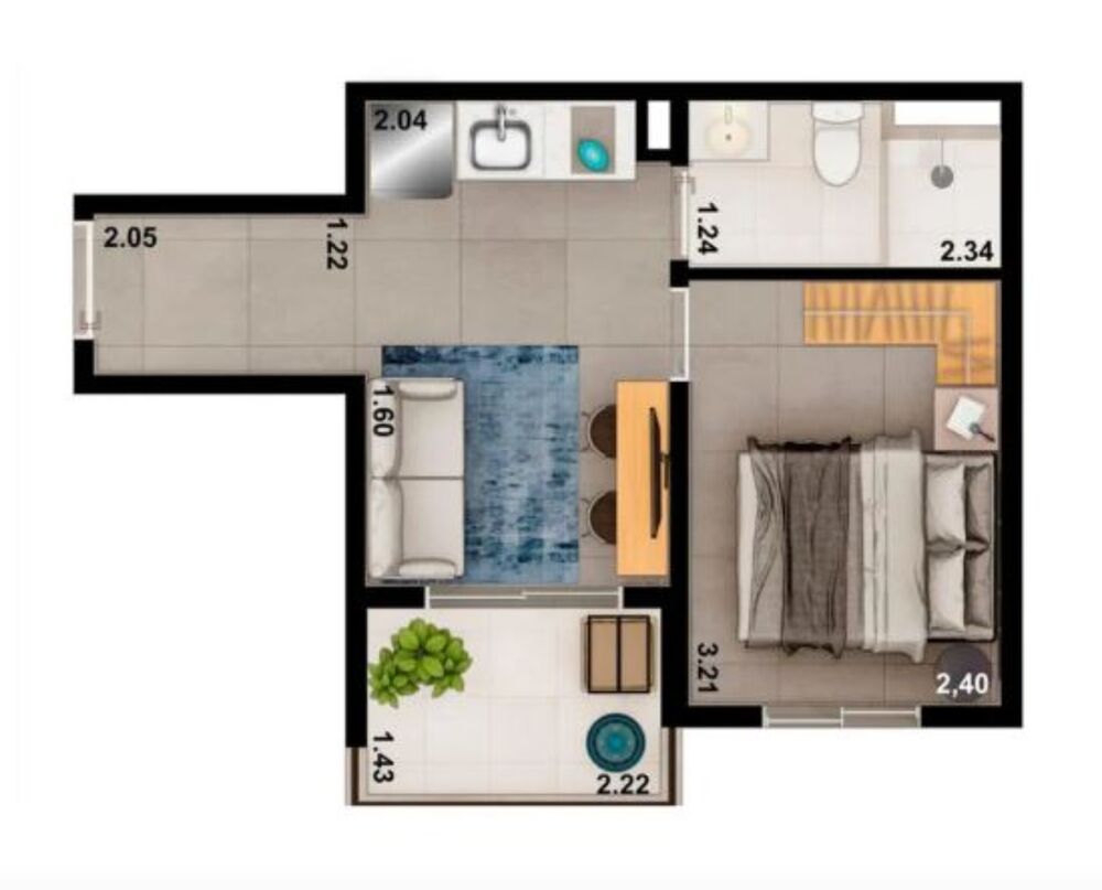 Apartamento, 1 quarto, 27 m² - Foto 2