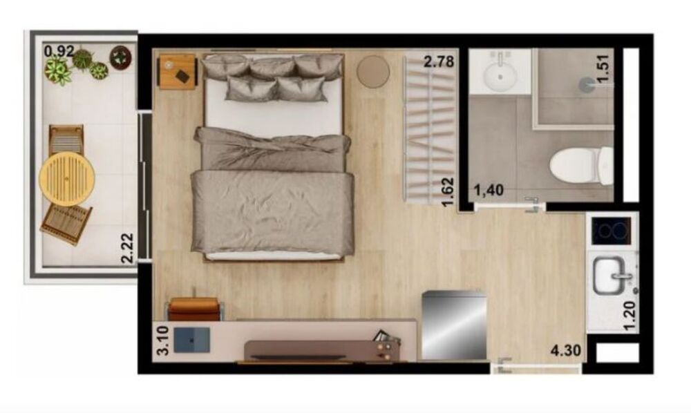 Apartamento, 1 quarto, 27 m² - Foto 13
