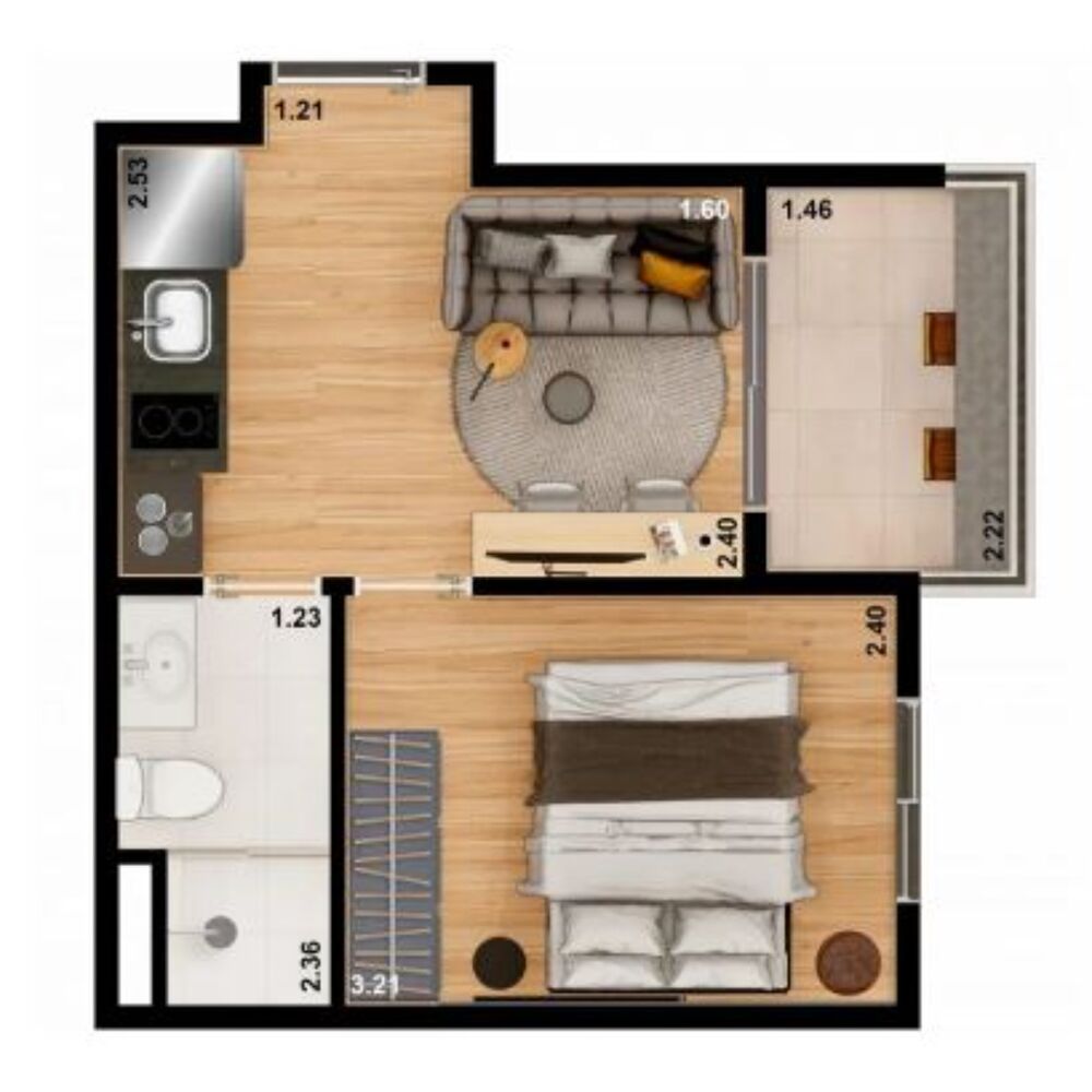 Apartamento, 1 quarto, 27 m² - Foto 8