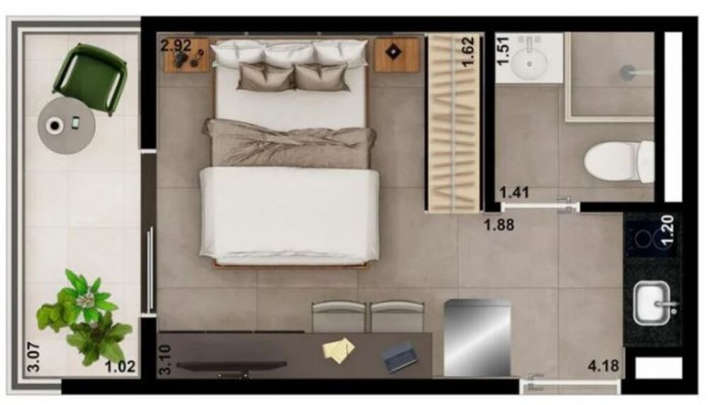 Apartamento, 1 quarto, 27 m² - Foto 4