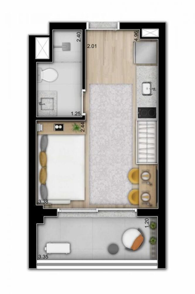 Apartamento, 1 quarto, 25 m² - Foto 6
