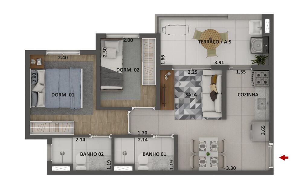 Apartamento, 2 quartos, 36 m² - Foto 8