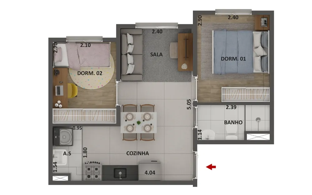 Apartamento, 2 quartos, 36 m² - Foto 11