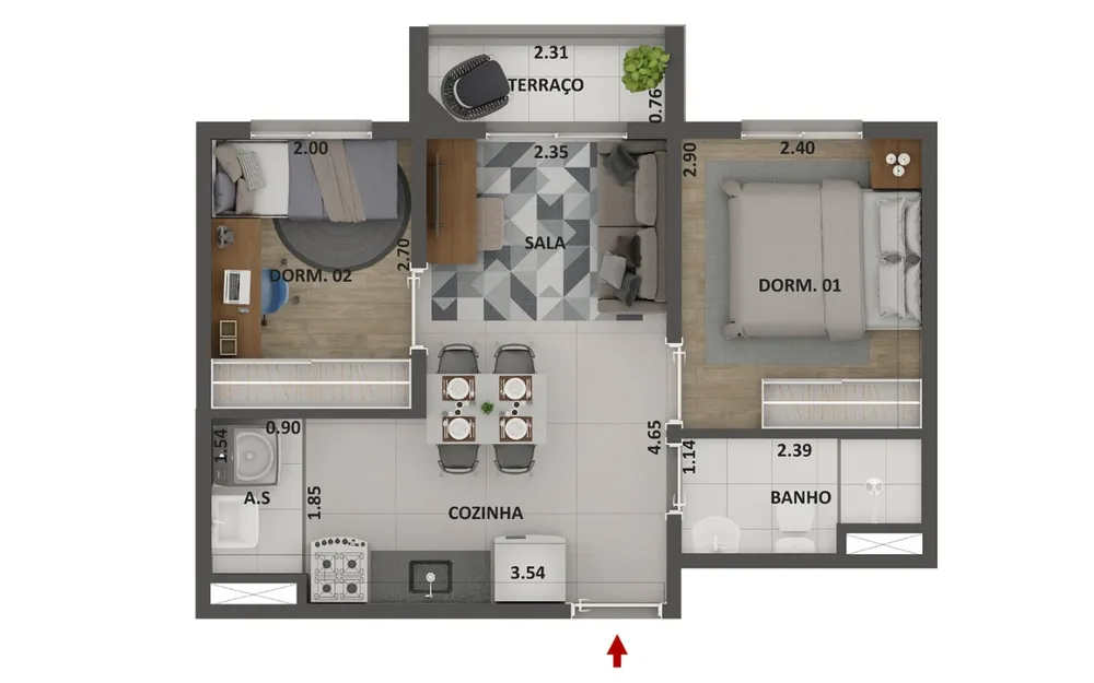 Apartamento, 2 quartos, 36 m² - Foto 15