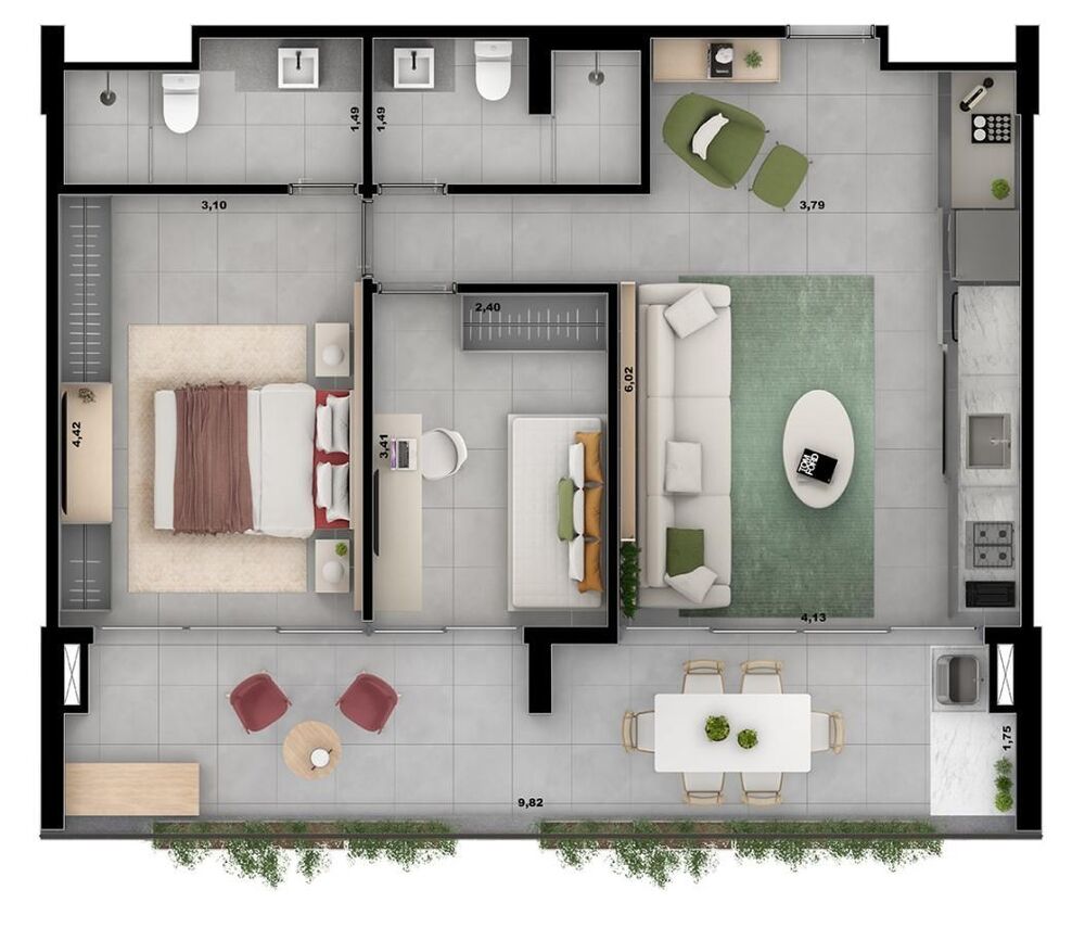 Apartamento, 1 quarto, 42 m² - Foto 1