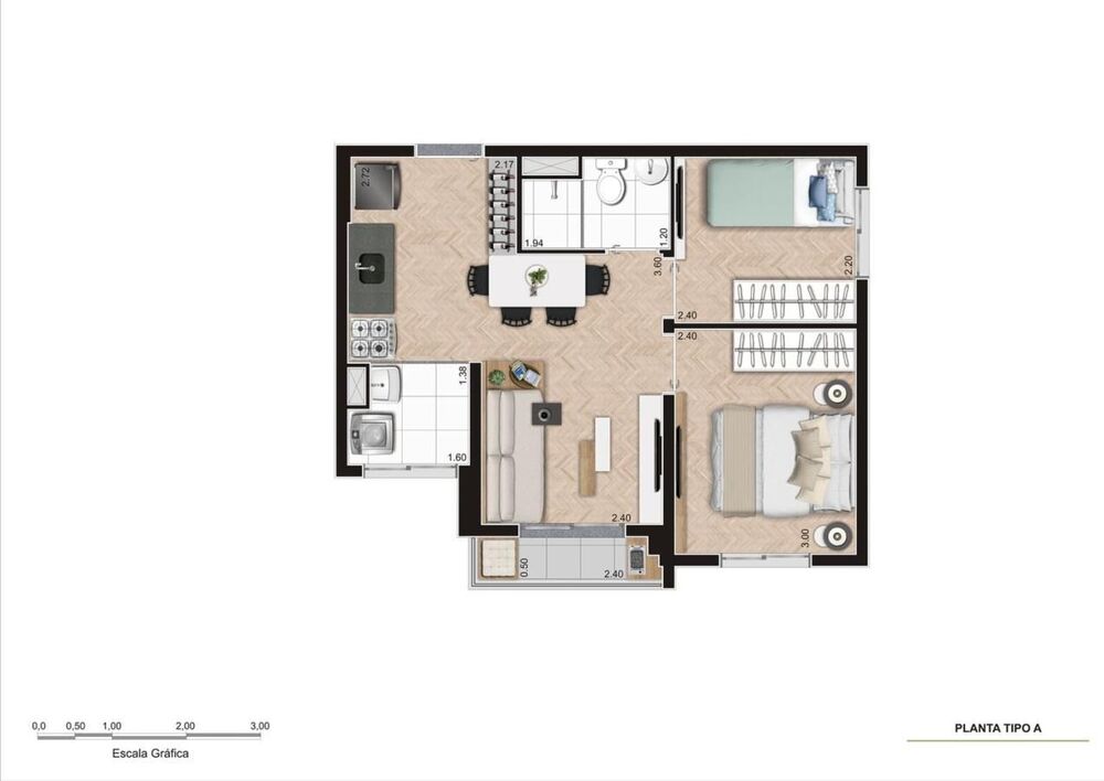 Apartamento, 2 quartos, 37 m² - Foto 8