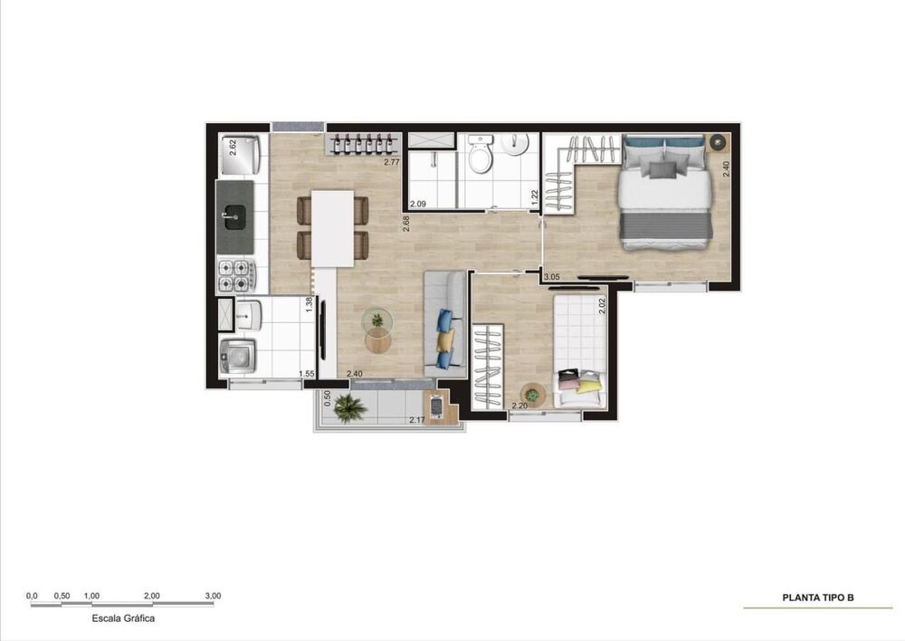 Apartamento, 2 quartos, 37 m² - Foto 1