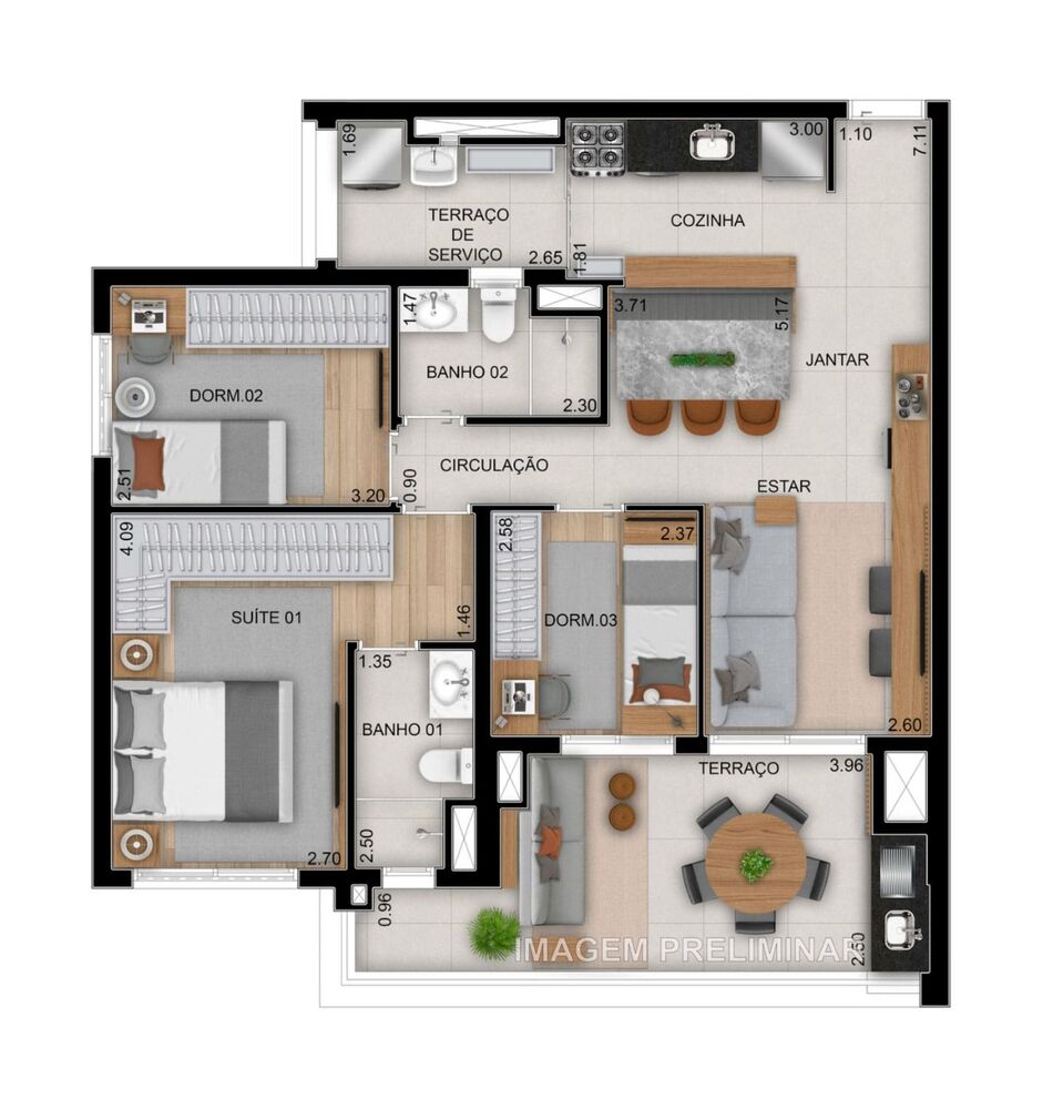 Apartamento, 2 quartos, 75 m² - Foto 1