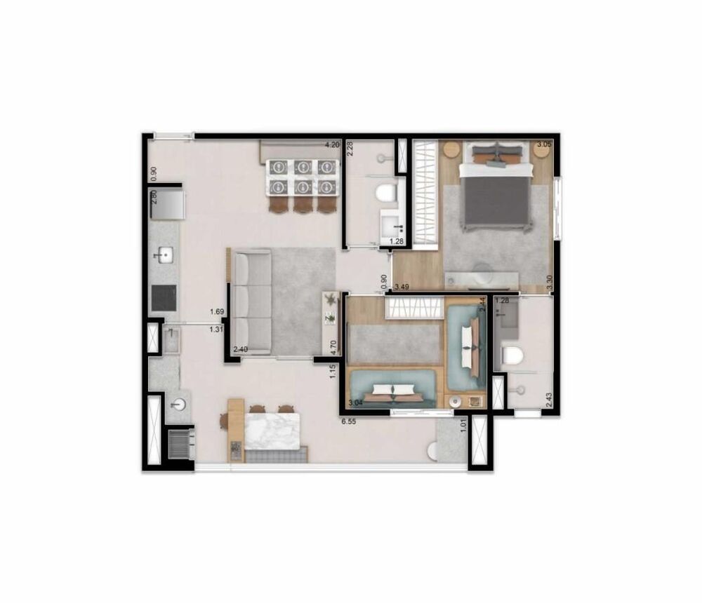 Apartamento, 2 quartos, 62 m² - Foto 1