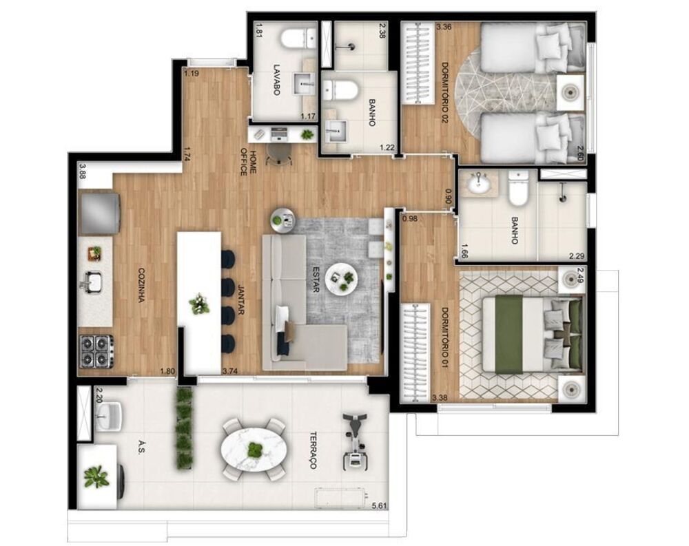 Apartamento, 2 quartos, 74 m² - Foto 14