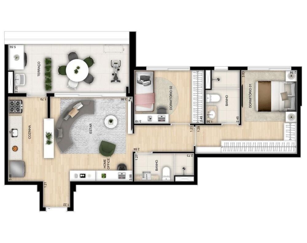 Apartamento, 2 quartos, 74 m² - Foto 12