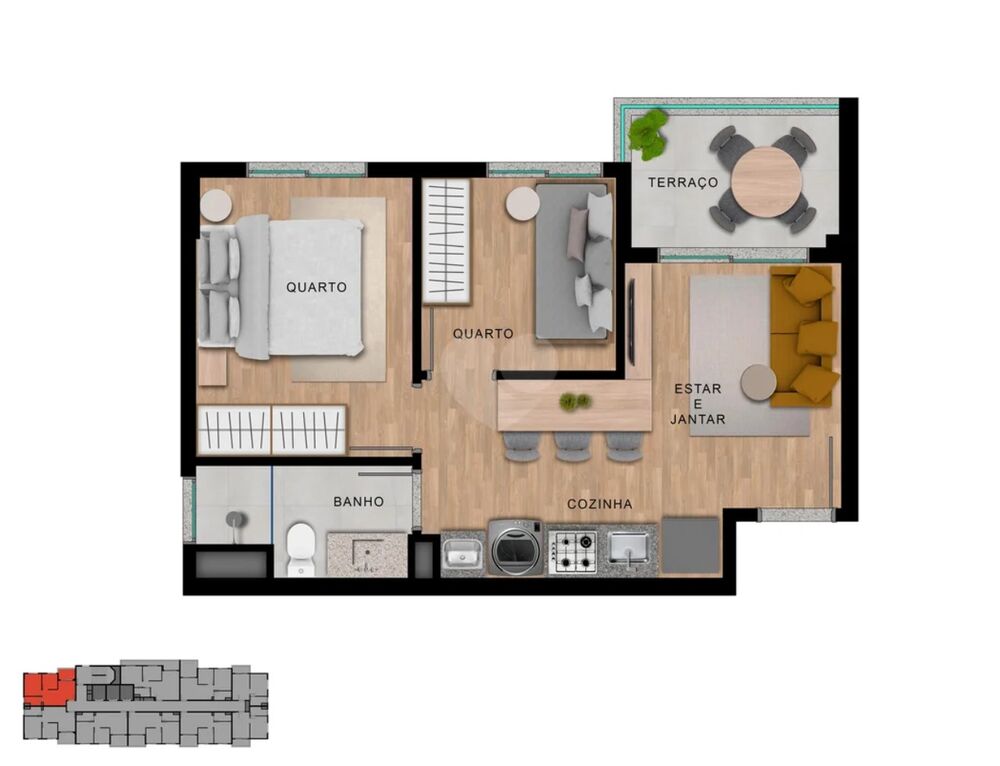 Apartamento, 2 quartos, 37 m² - Foto 6